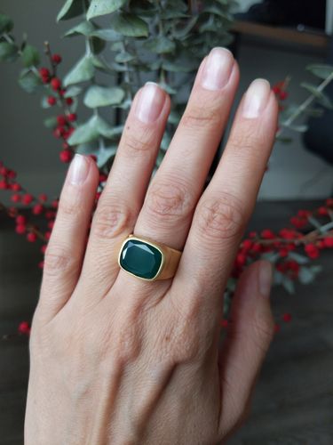 Customer photo review of GREEN AGATE FOREST RING