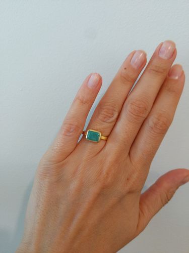 Customer photo review of EMERALD DECO RING