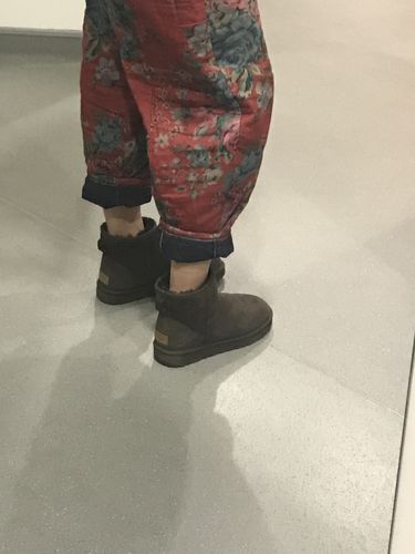 Customer photo review of Winter Retro Floral Pocket Thick Warm Pants
