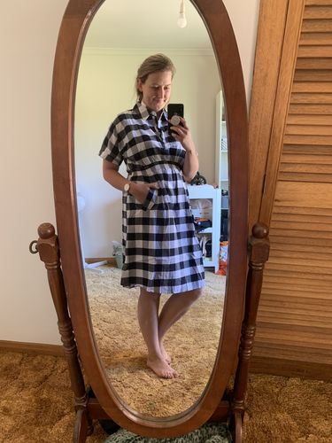 Customer photo review of Audrey Shirt Dress in Gingham