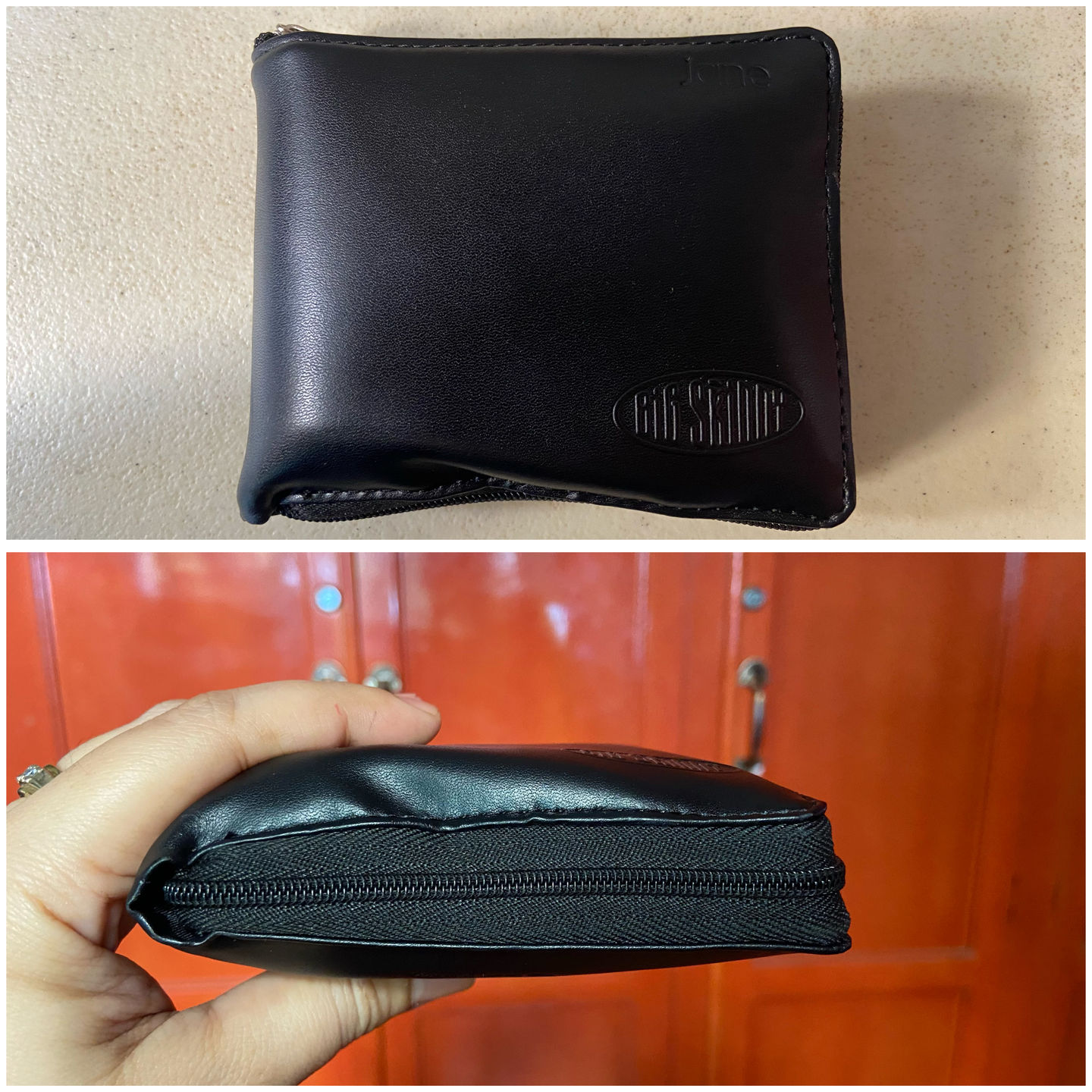 Customer photo review of RFID Leather Zipfold Black