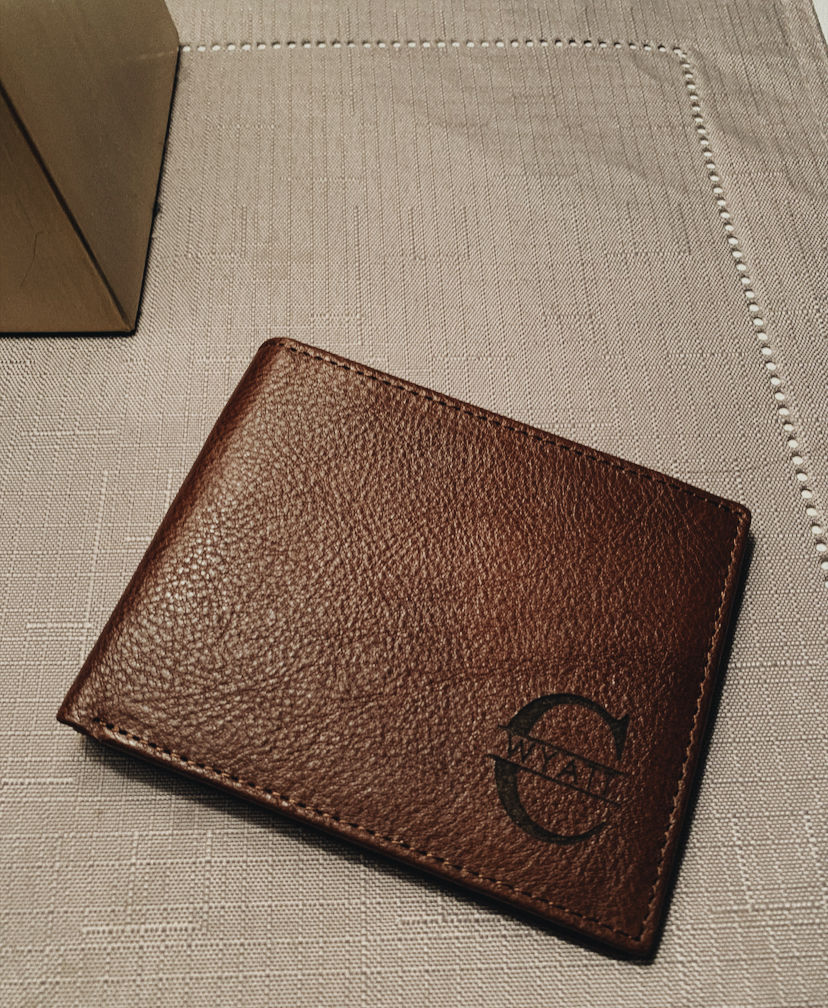 Customer photo review of Personalized Leather Wallet with Monogram or Handwriting