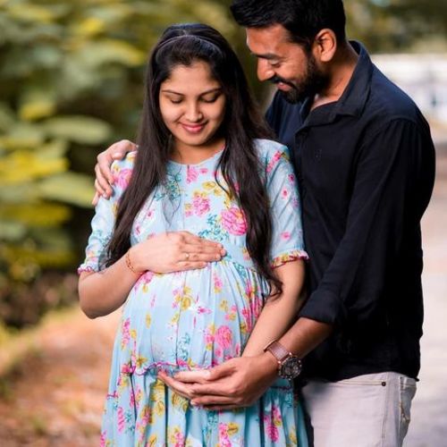 Customer photo review of Luxe Victorian Maternity & Nursing Frill Dress