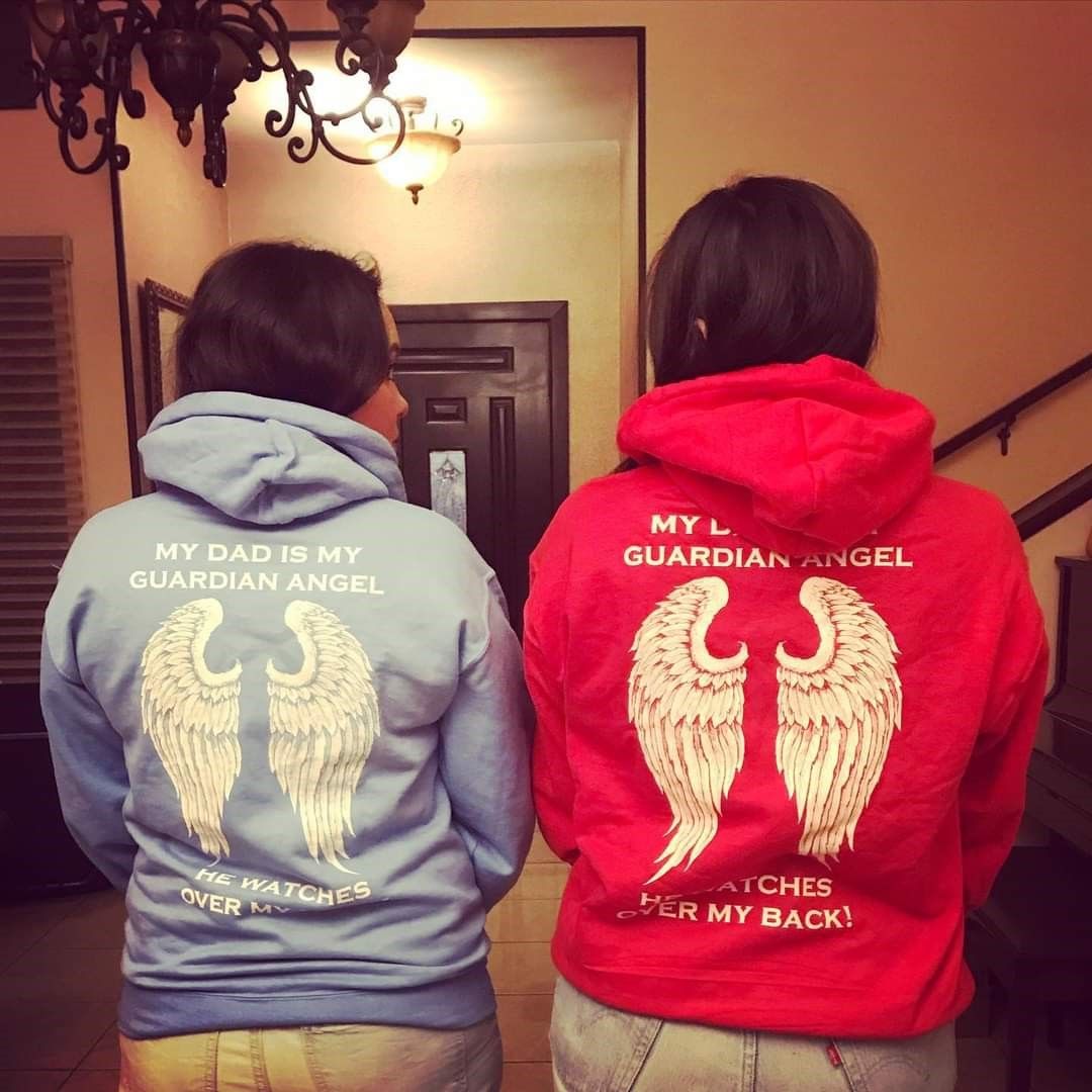 Customer photo review of My Dad Is My Guardian Angel Hoodie