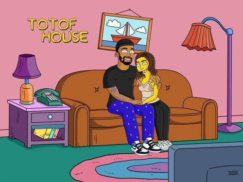 Customer photo review of Caricature cartoon dessinée à la main: en mode jaune