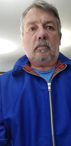 Customer photo review of Mens Classic Harrington Jacket - Royal Blue