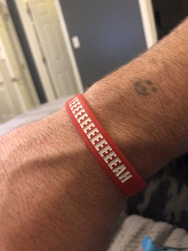 Customer photo review of Yeeeeeeeeeeeeeah Wristband