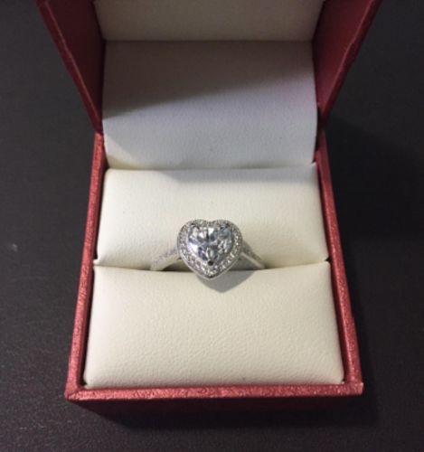 Customer photo review of Heart Moissanite Diamond Rings 925 Sterling Silver