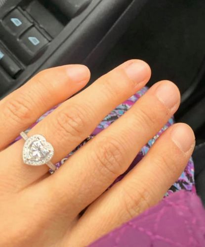 Customer photo review of Heart Moissanite Diamond Rings 925 Sterling Silver