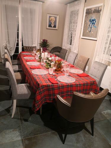 Customer photo review of Bossi Tovaglia in Cotone Tinto in Filo Su Misura, Scozzese Rosso