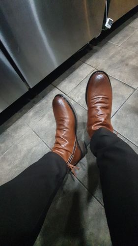 Customer photo review of Invomall Solid Color Zip Ankle Boots