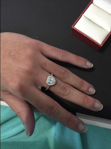 Customer photo review of Heart Moissanite Diamond Rings 925 Sterling Silver