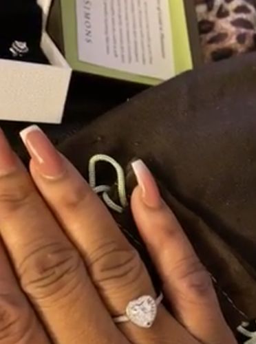 Customer photo review of Heart Moissanite Diamond Rings 925 Sterling Silver