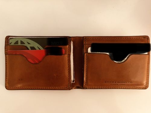 Customer photo review of No.55 | 'Buck Brown' Men's Leather Bill Fold Wallet