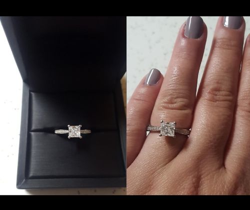 Customer photo review of Round Moissanite Wedding Ring 925 Sterling Silver Engagement Ring