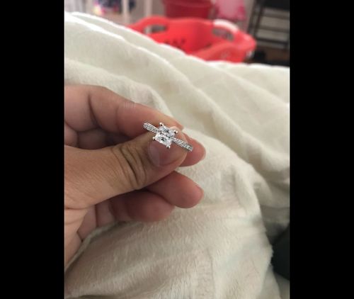 Customer photo review of Round Moissanite Wedding Ring 925 Sterling Silver Engagement Ring