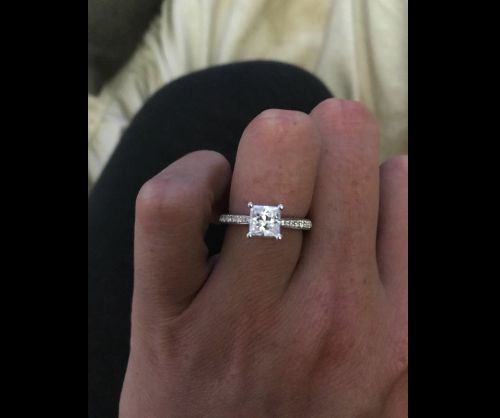 Customer photo review of Round Moissanite Wedding Ring 925 Sterling Silver Engagement Ring