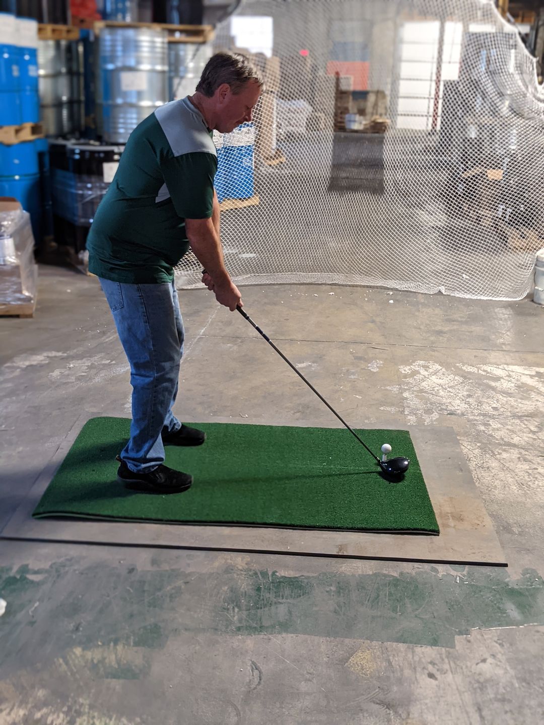 Customer photo review of FairwayHero Golf Mat | Portable Golf Hitting Practice Mat