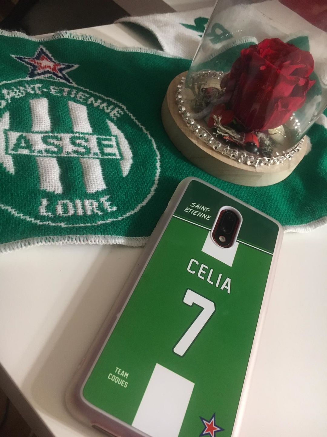 Customer photo review of Coque foot SAINT-ETIENNE ASSE - flocage 100% personnalisable - iPhone smartphone