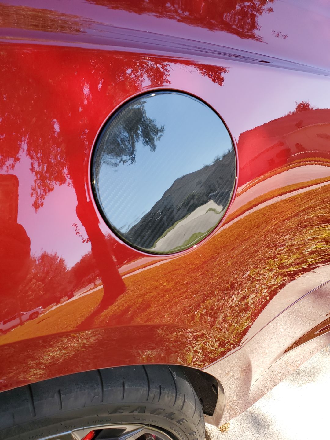 Customer photo review of Real Carbon Fiber Gas Cap Cover For 2016-2021 Chevy Camaro