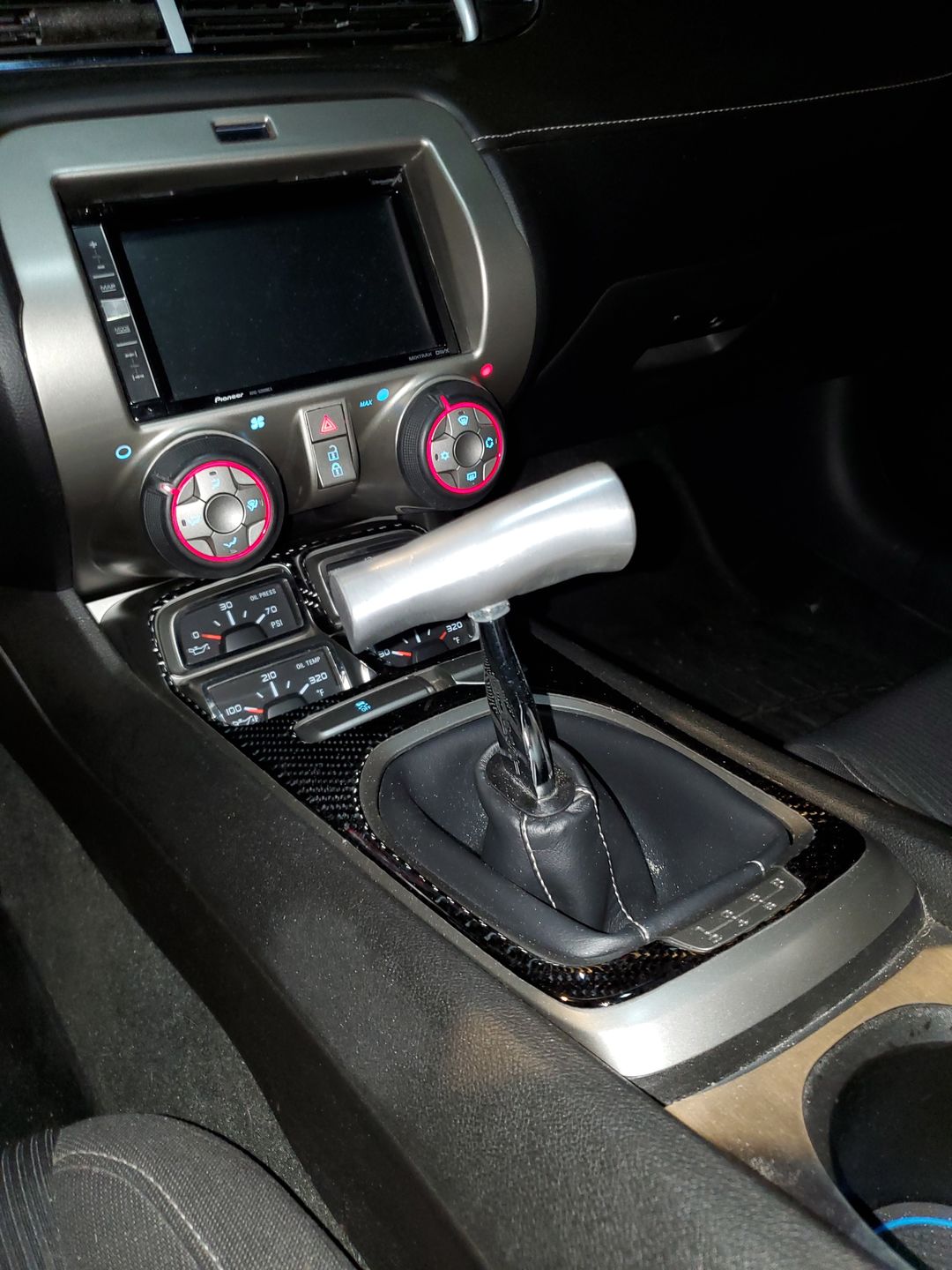 Customer photo review of Carbon Fiber Center Console Overlay for  Chevrolet Camaro 2010-2015