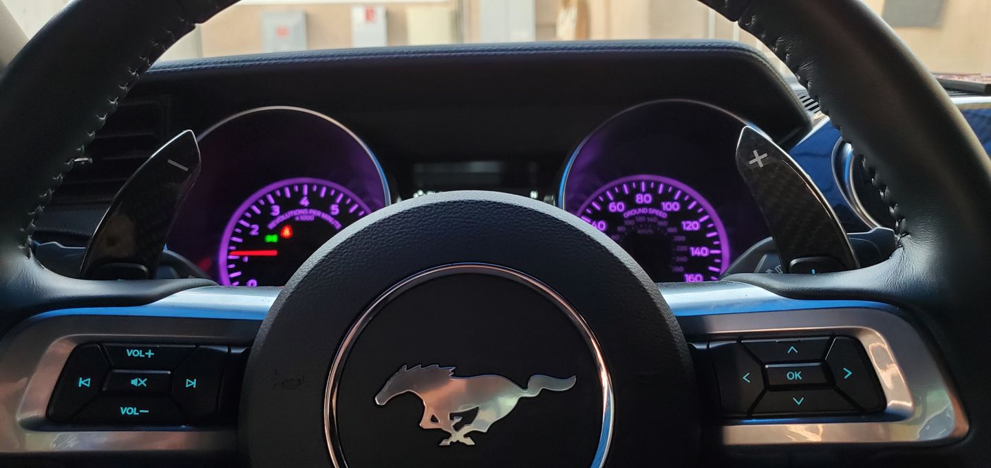 Customer photo review of Carbon Fiber Paddle Shifter Extension for 2015-2020 Ford S550 Mustang