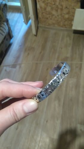 Customer photo review of Silver Vintage Lotus Bangle