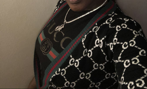 Customer photo review of Script Initials Necklace