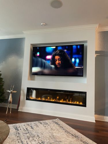 Customer photo review of Dimplex IgniteXL 74" Linear Recessed / Built in Electric Fireplace