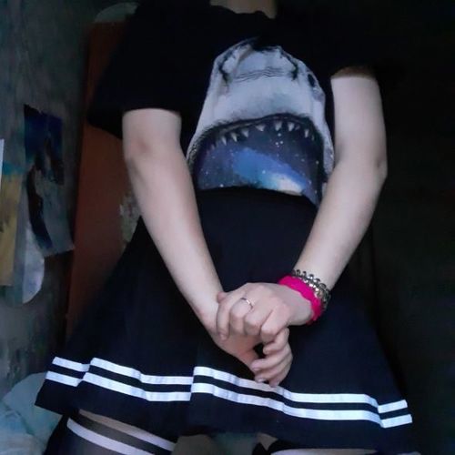 Customer photo review of Black Skirt Mini Stripes Grunge Outfit