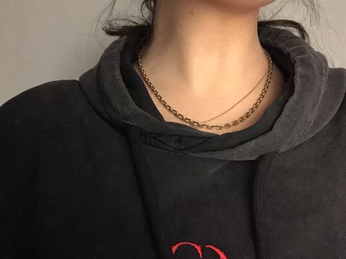 Customer photo review of Faceted Cable Chain