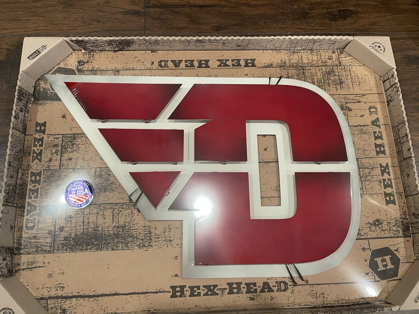 Customer photo review of Dayton Flyers "Flying D" Metal Artwork 26" x 16.5"