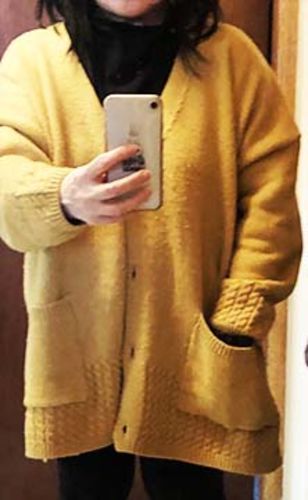 Customer photo review of Women Knitted V-neck Cotton Cardigan Coat