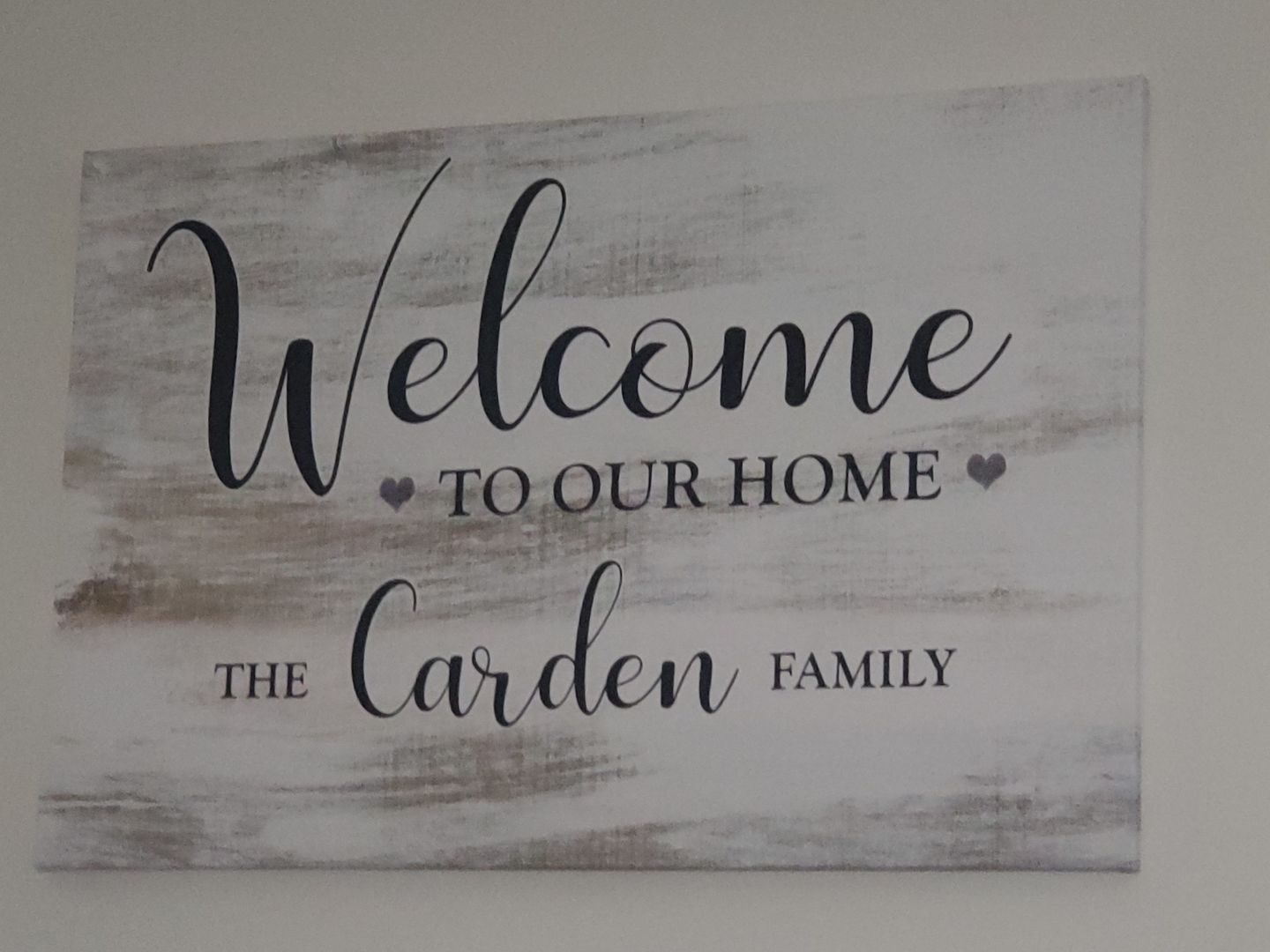 Customer photo review of Personalized "Welcome To Our Home" Premium Canvas