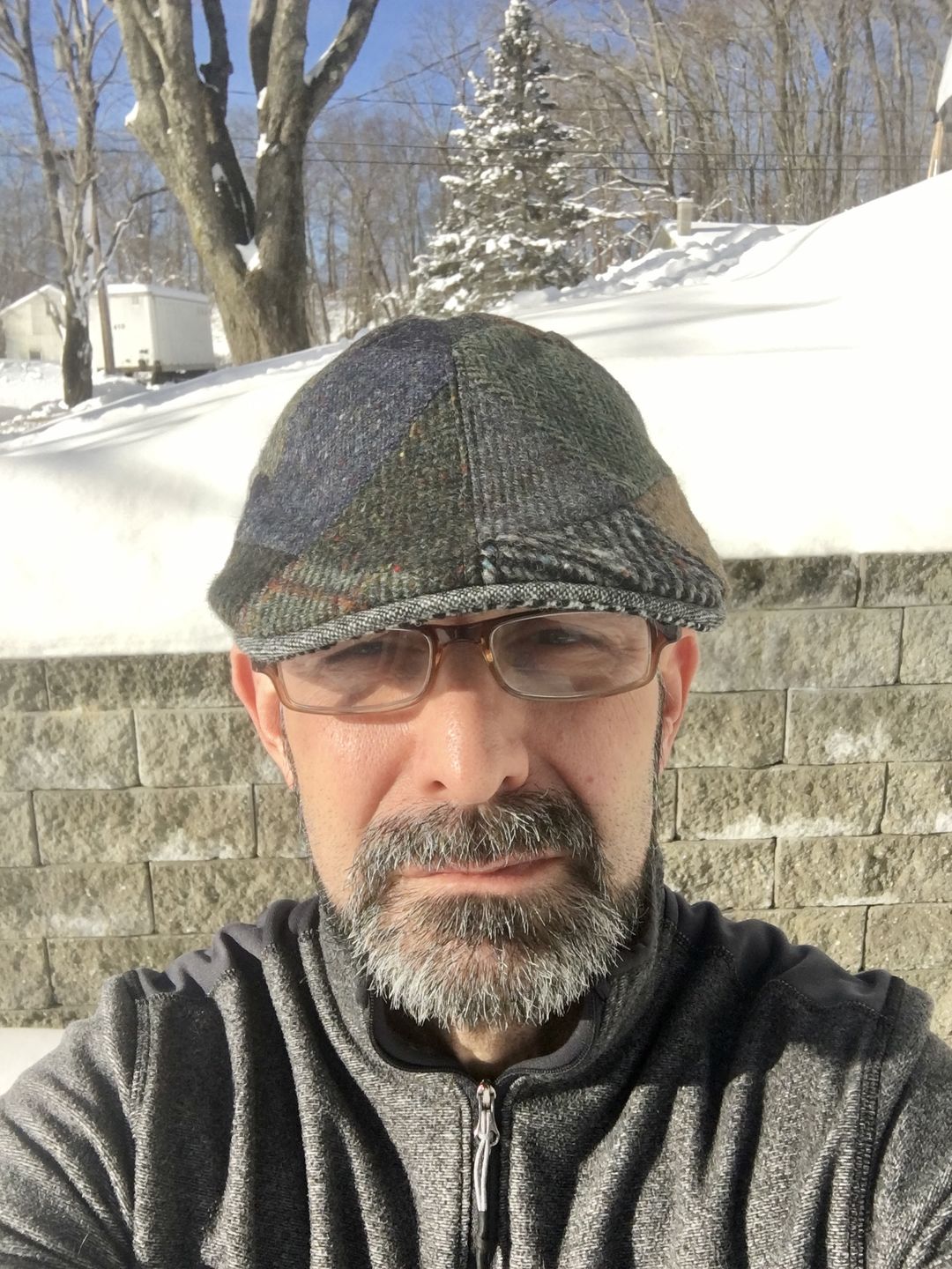 Customer photo review of Erin Cap Patchwork Tweed