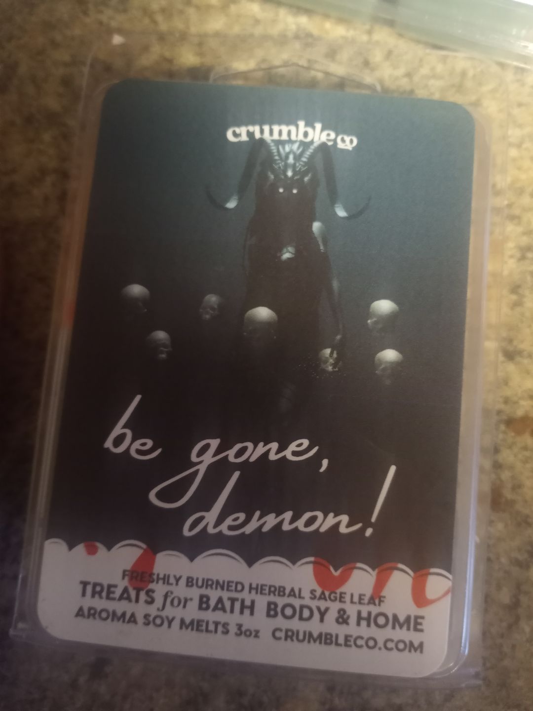 Customer photo review of Be Gone Demon Wax Melt