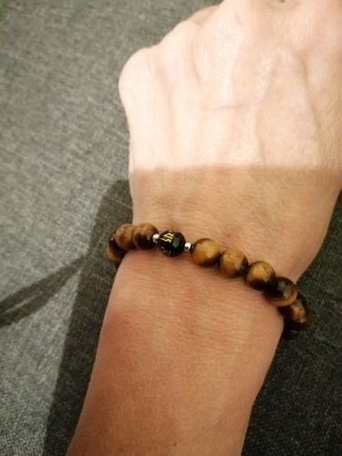 Customer photo review of BRACELET DUO OEIL DE TIGRE/OBSIDIENNE