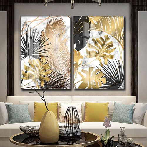 Customer photo review of 'Gold Tropics' Framed Canvas Set of 2 (35.25" x 23.5")