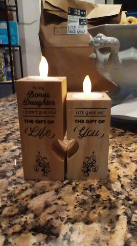 Customer photo review of Bonus Daughter - I didn't give you the gift of life Candle Holder