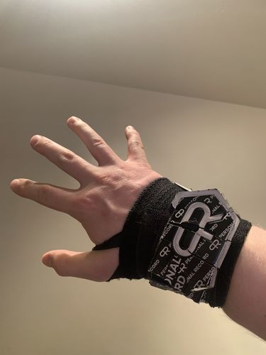Customer photo review of Personal Record Heavy Duty Premium Wrist Wraps PR901 - Black/White