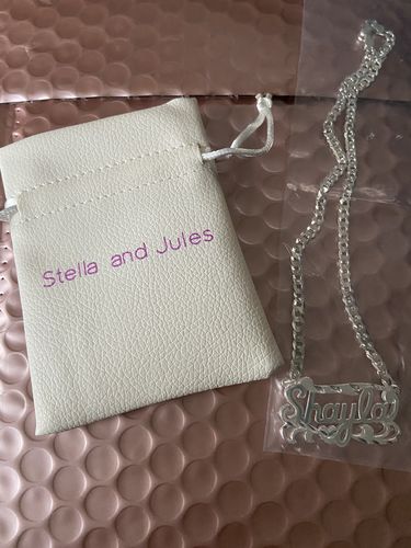 Customer photo review of Double Plated Name Necklace with Cuban Chain