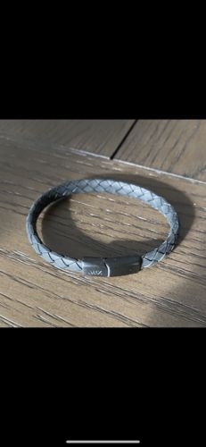 Customer photo review of 8mm Flat Italian Leather Engravable Bracelet