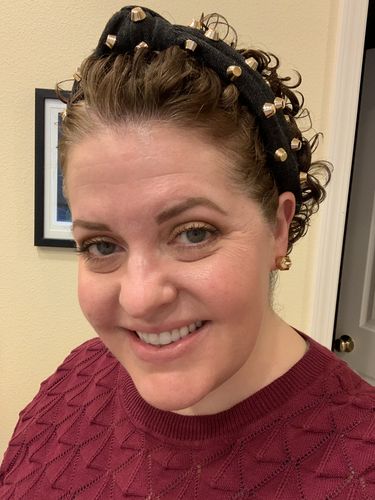 Customer photo review of BLACK DENIM ASTOR KNOTTED HEADBAND