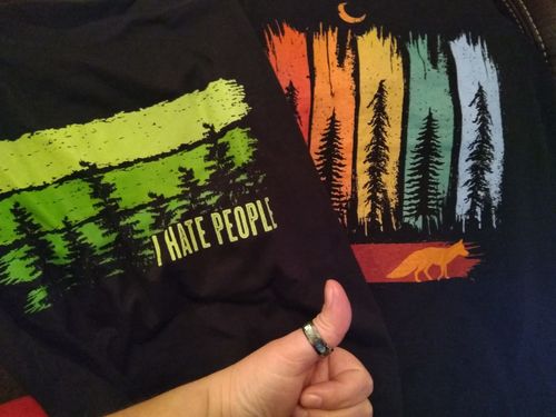 Customer photo review of I HATE PEOPLE Herren Shirt Siebdruck