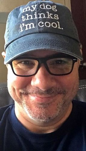 Customer photo review of My Dog Thinks I'm Cool Classic Charcoal Hat