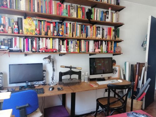 Customer photo review of Escritorio de madera MIMA 120 x 50 Negro