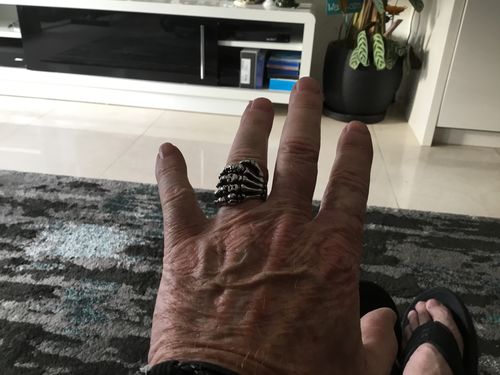 Customer photo review of DEATH TOUCH BONE RING