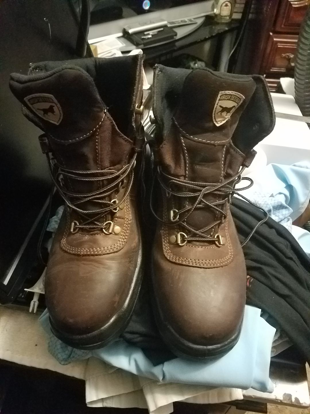 Customer photo review of Irish Setter by Red Wing Mens Ely Steel Toe Waterproof Work Boots 83618