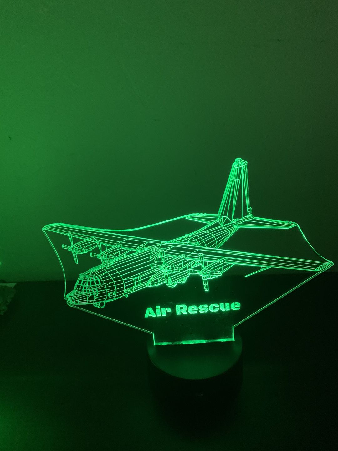 Customer photo review of Military C-130 Transport Plane - 3D Optical Illusion Lamp