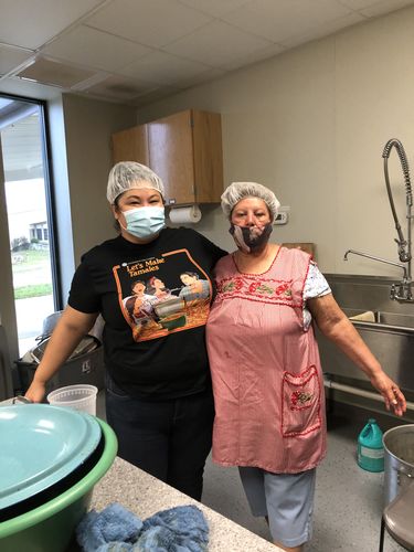 Customer photo review of Let's Make Tamales OG Familia Tee- Making Masa And Memories